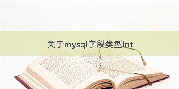 关于mysql字段类型Int