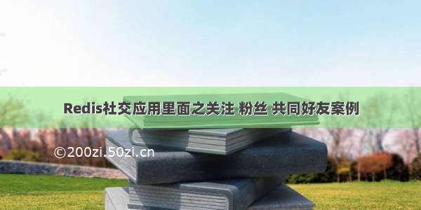 Redis社交应用里面之关注 粉丝 共同好友案例