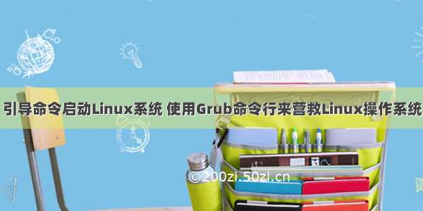 引导命令启动Linux系统 使用Grub命令行来营救Linux操作系统