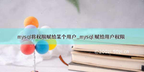 mysql将权限赋给某个用户_mysql 赋给用户权限