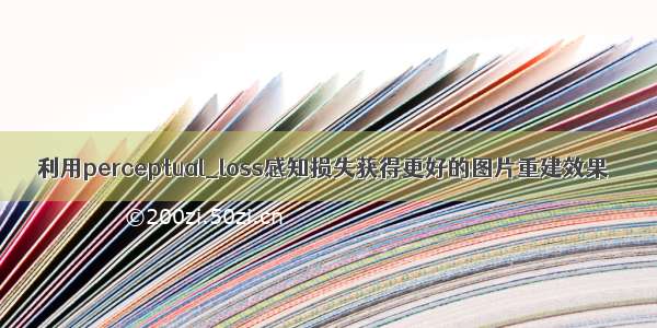 利用perceptual_loss感知损失获得更好的图片重建效果