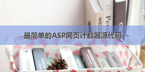 最简单的ASP网页计数器源代码