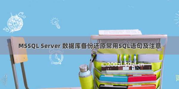 MSSQL Server 数据库备份还原常用SQL语句及注意