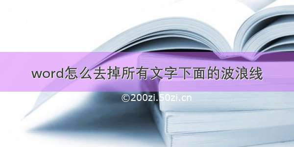 word怎么去掉所有文字下面的波浪线