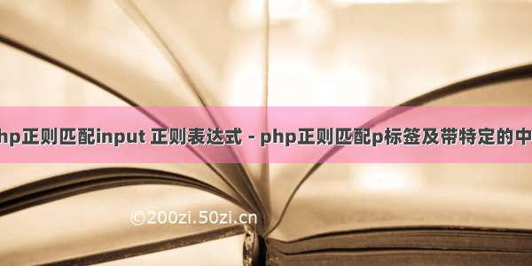 php正则匹配input 正则表达式 - php正则匹配p标签及带特定的中文