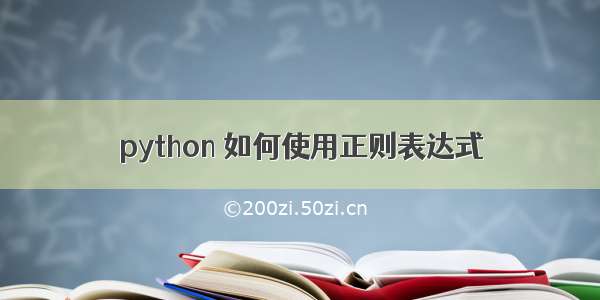 python 如何使用正则表达式