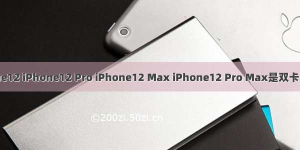 iPhone12 iPhone12 Pro iPhone12 Max iPhone12 Pro Max是双卡双待吗