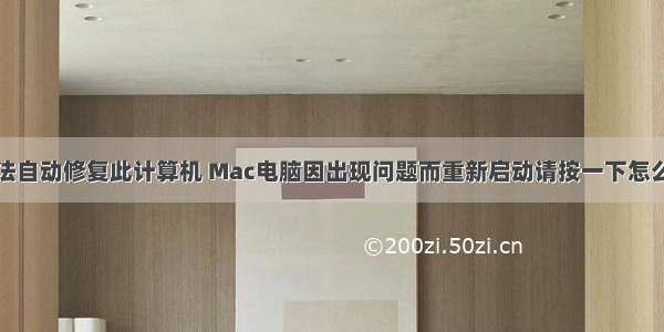 苹果电脑无法自动修复此计算机 Mac电脑因出现问题而重新启动请按一下怎么解决？附解