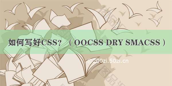 如何写好CSS？（OOCSS DRY SMACSS）