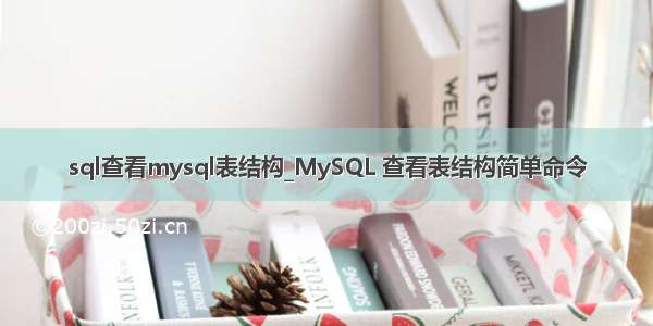 sql查看mysql表结构_MySQL 查看表结构简单命令