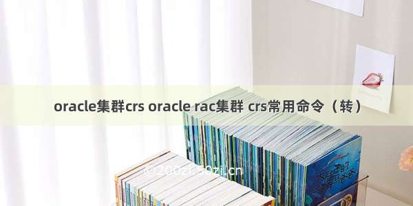 oracle集群crs oracle rac集群 crs常用命令（转）