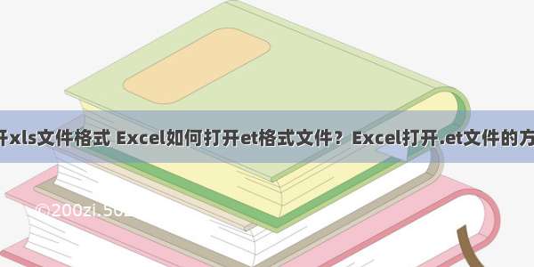 c语言打开xls文件格式 Excel如何打开et格式文件？Excel打开.et文件的方法介绍...