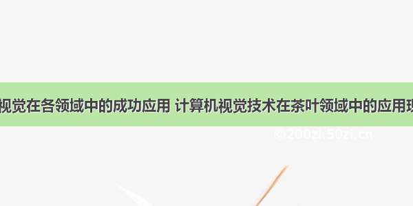 简述计算机视觉在各领域中的成功应用 计算机视觉技术在茶叶领域中的应用现状及展望...