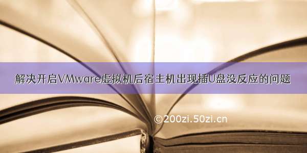 解决开启VMware虚拟机后宿主机出现插U盘没反应的问题