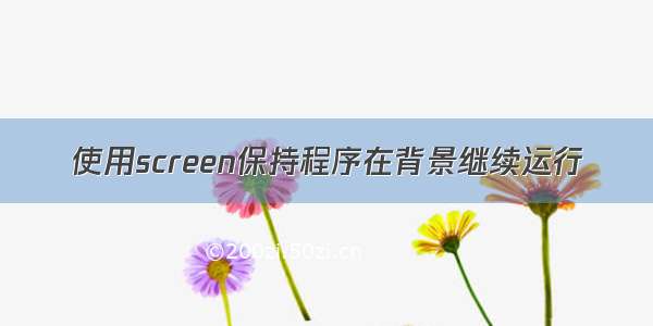 使用screen保持程序在背景继续运行