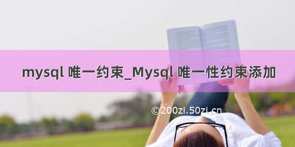 mysql 唯一约束_Mysql 唯一性约束添加