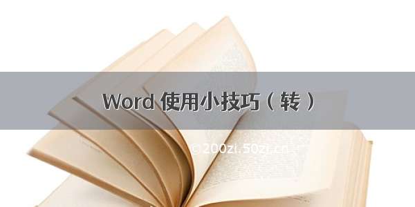 Word 使用小技巧（转）