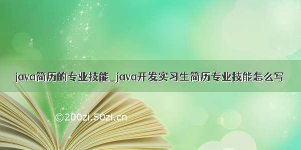 java简历的专业技能_java开发实习生简历专业技能怎么写