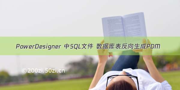 PowerDesigner 中SQL文件 数据库表反向生成PDM