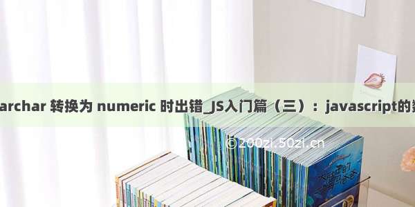 从数据类型 nvarchar 转换为 numeric 时出错_JS入门篇（三）：javascript的数据类型详解...