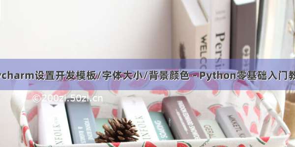 Pycharm设置开发模板/字体大小/背景颜色 - Python零基础入门教程