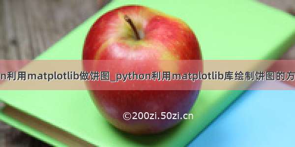 python利用matplotlib做饼图_python利用matplotlib库绘制饼图的方法示例