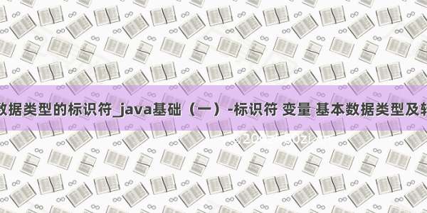 java基本数据类型的标识符_java基础（一）-标识符 变量 基本数据类型及转换 运算符