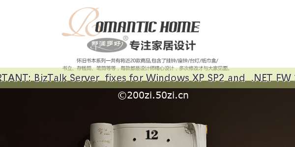 IMPORTANT: BizTalk Server  fixes for Windows XP SP2 and  .NET FW 1.1 SP1