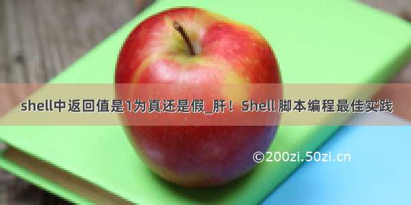 shell中返回值是1为真还是假_肝！Shell 脚本编程最佳实践