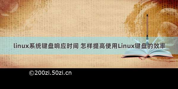 linux系统键盘响应时间 怎样提高使用Linux键盘的效率