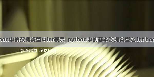 python中的数据类型中int表示_python中的基本数据类型之 int bool str