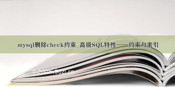 mysql删除check约束_高级SQL特性——约束与索引