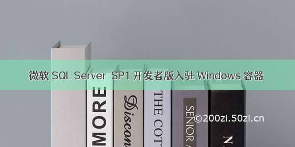 微软 SQL Server  SP1 开发者版入驻 Windows 容器