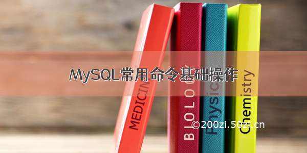 MySQL常用命令基础操作