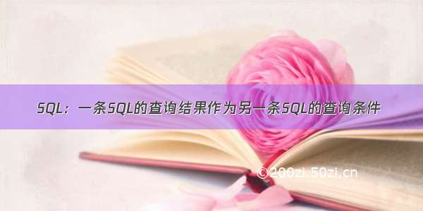 SQL：一条SQL的查询结果作为另一条SQL的查询条件