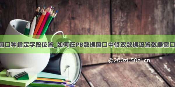 pb 修改数据窗口种指定字段位置_如何在PB数据窗口中修改数据设置数据窗口的更新属性...