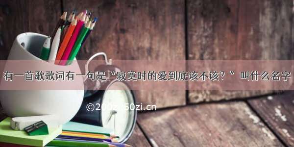 有一首歌歌词有一句是“寂寞时的爱到底该不该？”叫什么名字