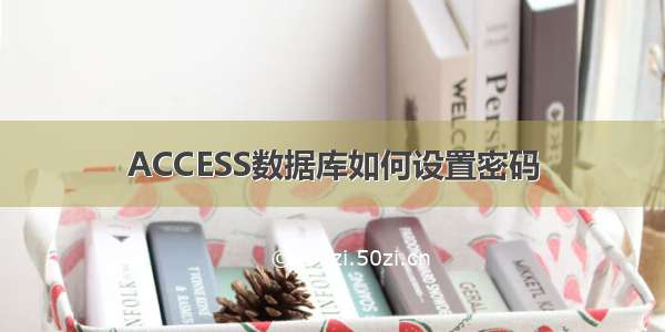 ACCESS数据库如何设置密码