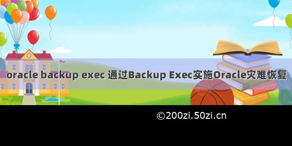 oracle backup exec 通过Backup Exec实施Oracle灾难恢复