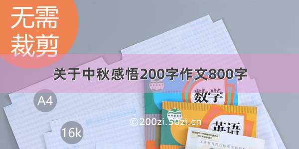 关于中秋感悟200字作文800字