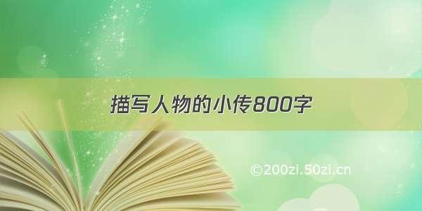 描写人物的小传800字