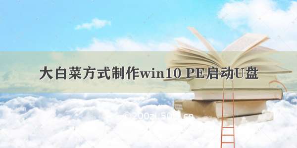 大白菜方式制作win10 PE启动U盘