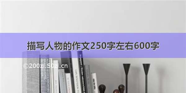 描写人物的作文250字左右600字