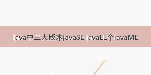 java中三大版本javaSE javaEE个javaME