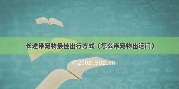 长途带宠物最佳出行方式（怎么带宠物出远门）