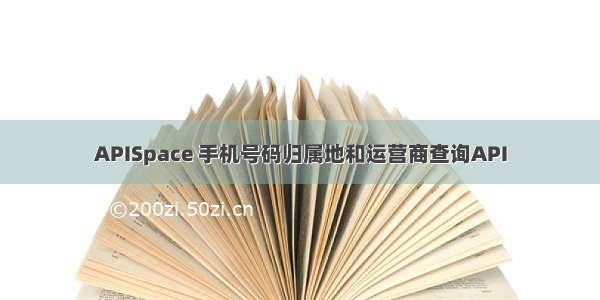 APISpace 手机号码归属地和运营商查询API