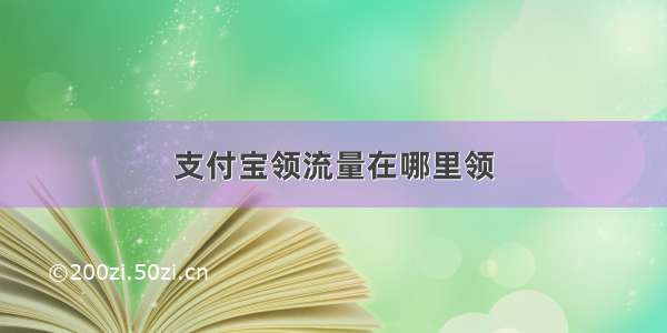 支付宝领流量在哪里领