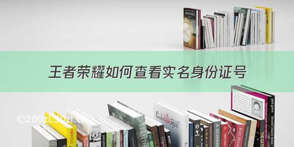 王者荣耀如何查看实名身份证号