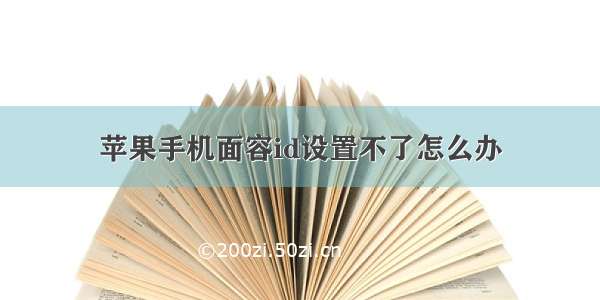 苹果手机面容id设置不了怎么办