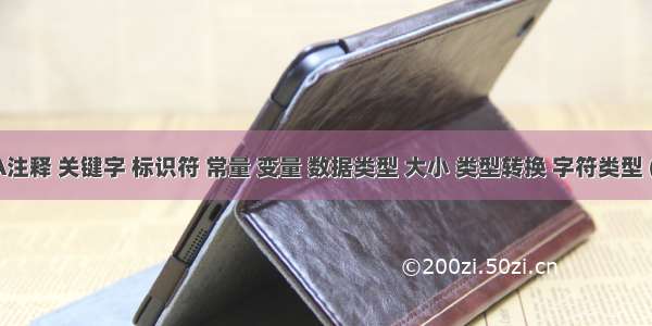 JAVA注释 关键字 标识符 常量 变量 数据类型 大小 类型转换 字符类型 (算术